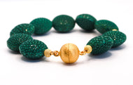 Bracelet - Stingray Beads (green) with gold plated magnetic clasp