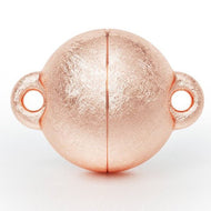 Magnetic clasp - BALL 925 silver - rose gold plated frosted